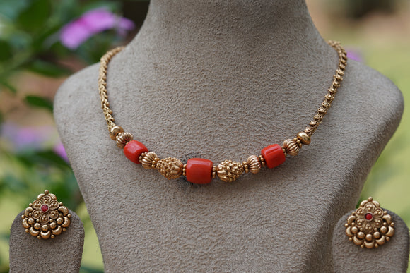 Antique Necklace Set (4-8402)(AK)