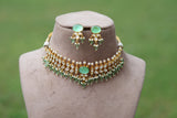 Kundan choker set (4-6321)(R)(preorder)