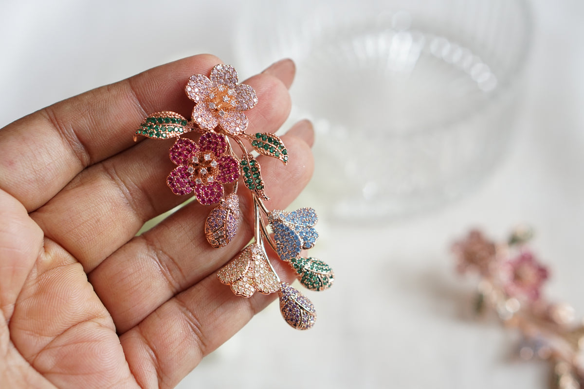 Multistone Ad Earrings (1-5520)(Ex)(from turkey)