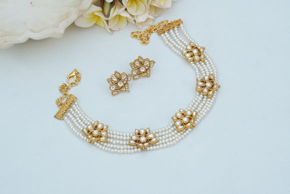 Kundan Necklace Set(4-7027)(R)