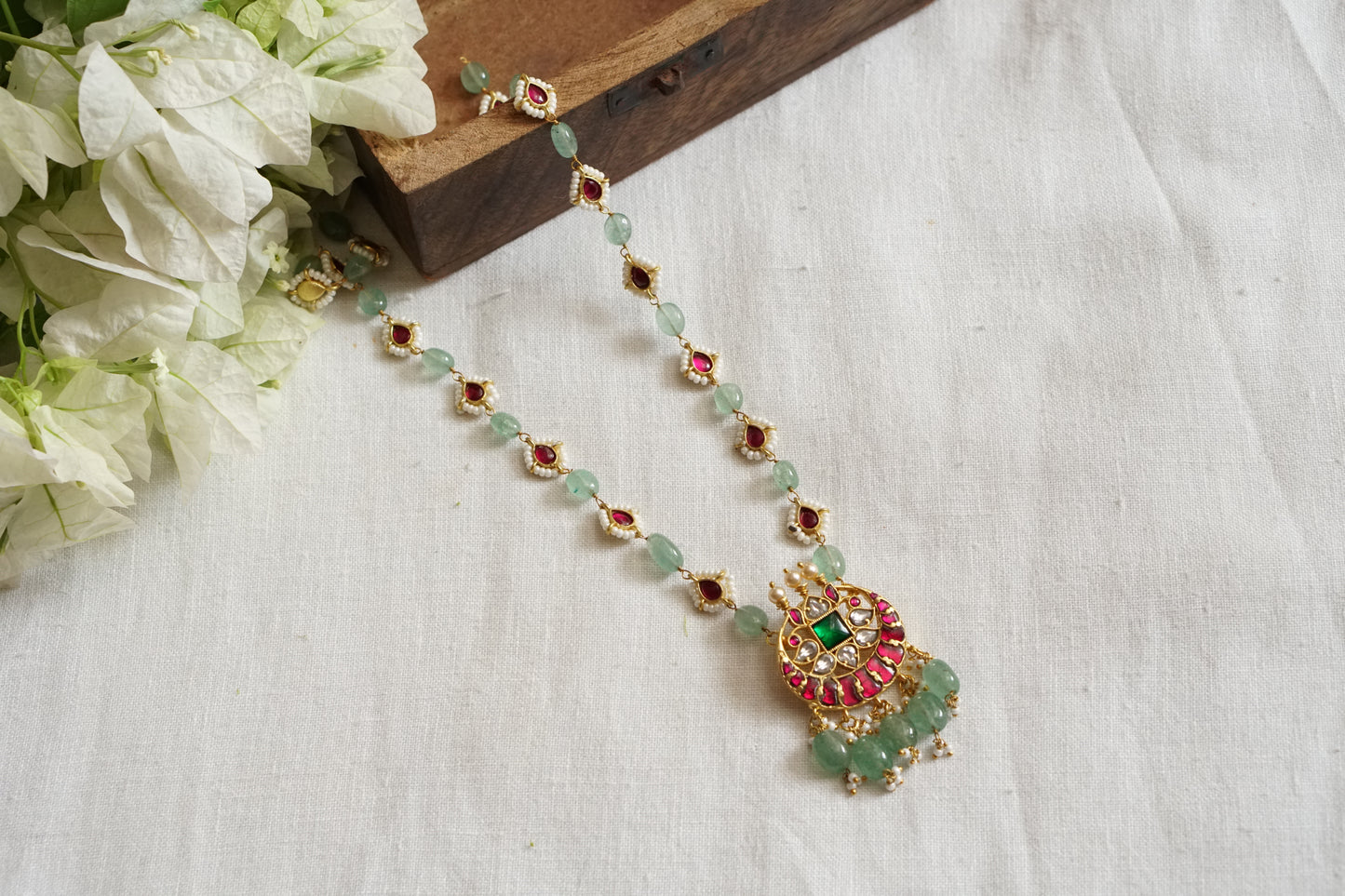 Kundan pendant necklace  (4-8135)(K)(PREORDER)
