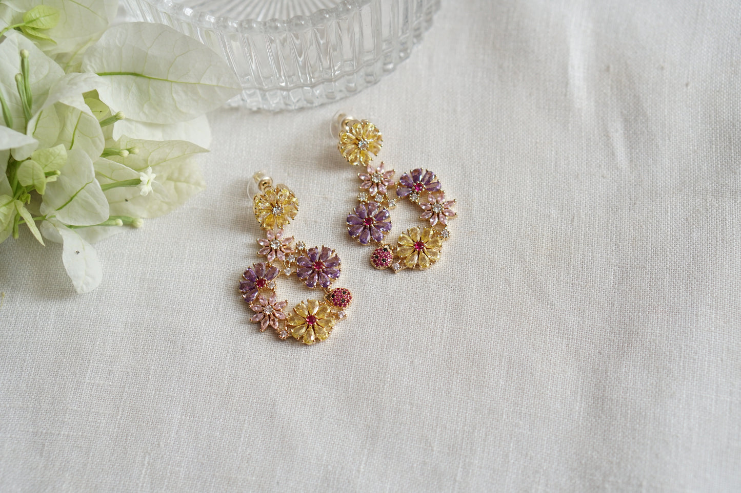 Multistone Ad Earrings (1-5522)(Ex)(from turkey)