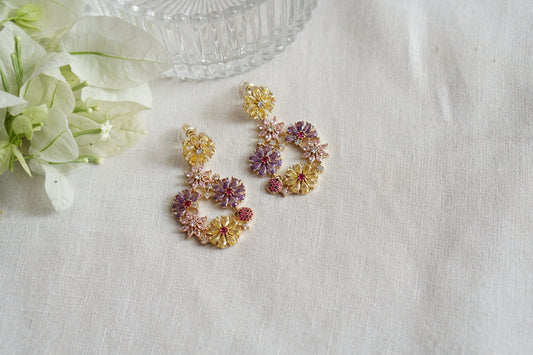 Multistone Ad Earrings (1-5522)(Ex)(from turkey)