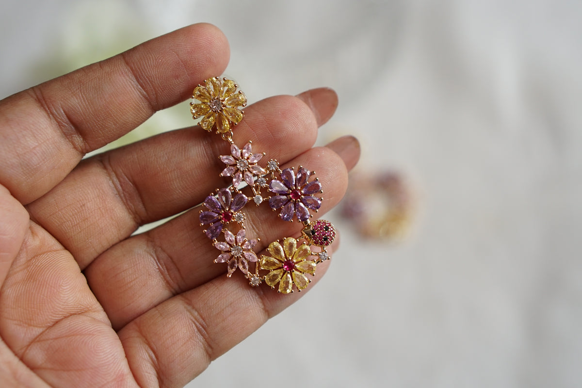 Multistone Ad Earrings (1-5522)(Ex)(from turkey)