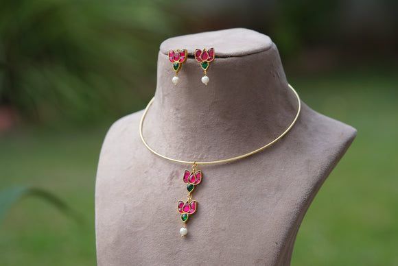 Kundan hasli necklace set (4-5961)(R)(INTRODUCTORY PRICE)