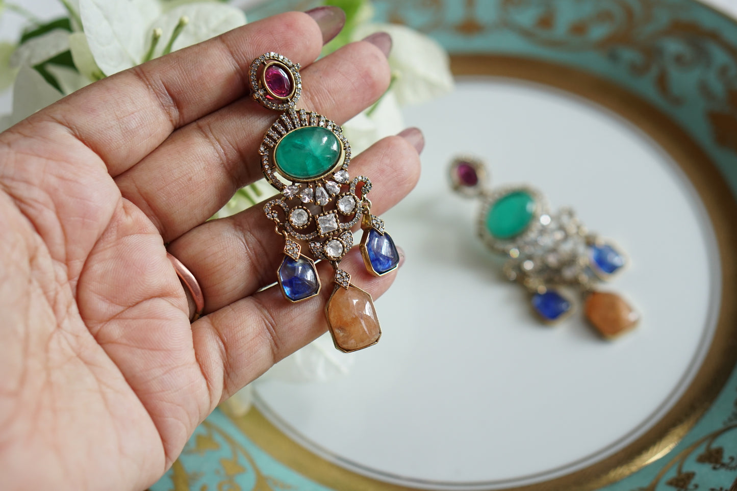 Polki Earrings (1-5495)(B)
