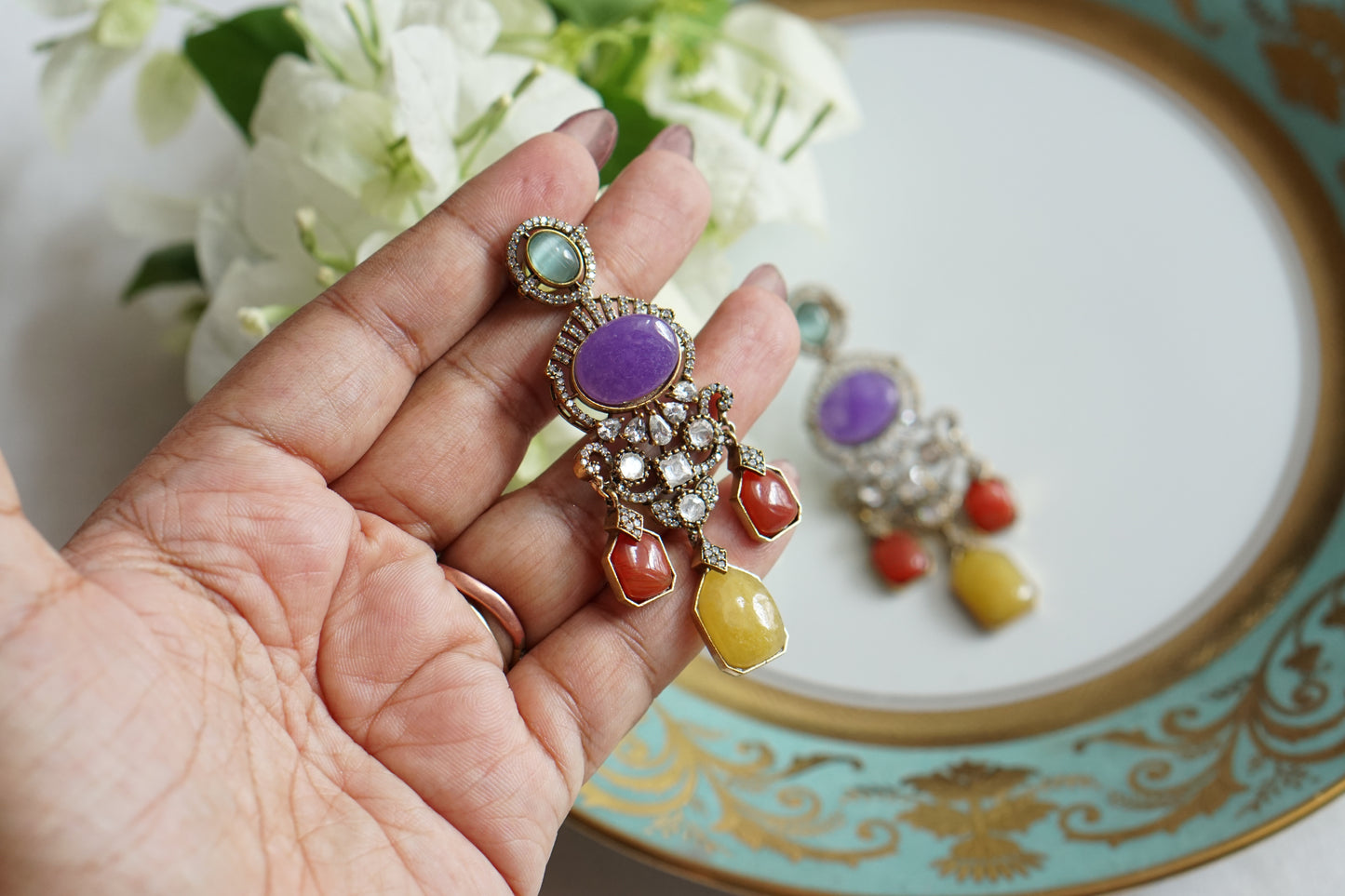 Polki Earrings (1-5496)(B)