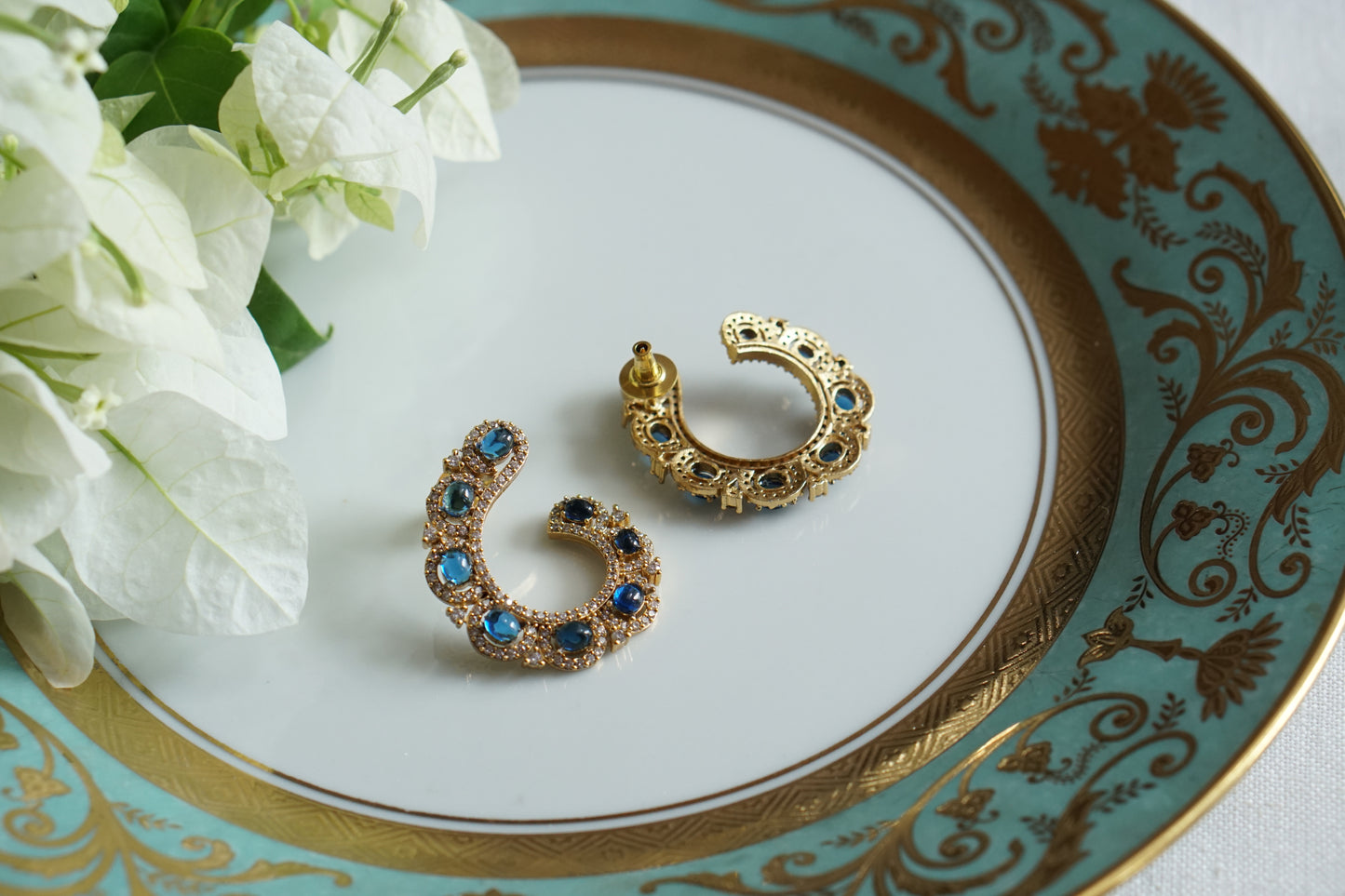 Blue Stone Earrings (1-5504)(B)