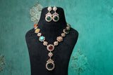 Navratan Polki Necklace Set (4-8798)(B)