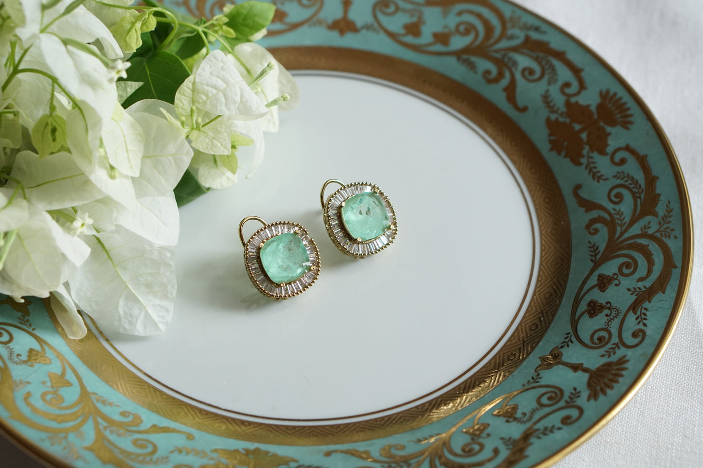 Mint stone Studs (1-5502)(B)