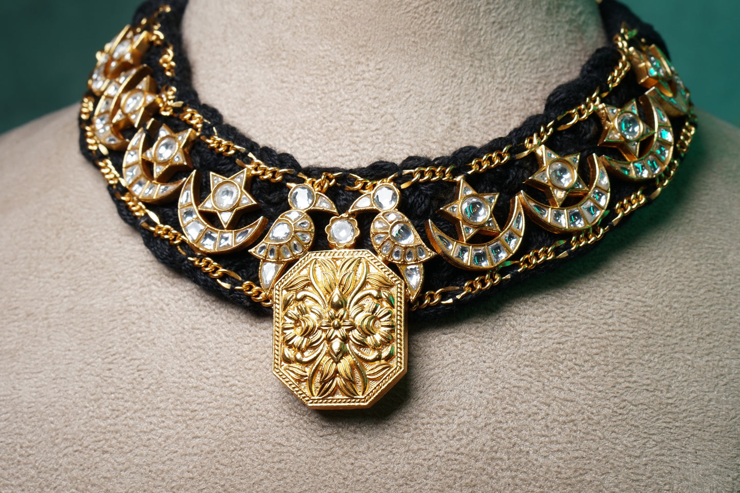 Kundan Necklace(4-8814)(R) - JEWELSTYLE