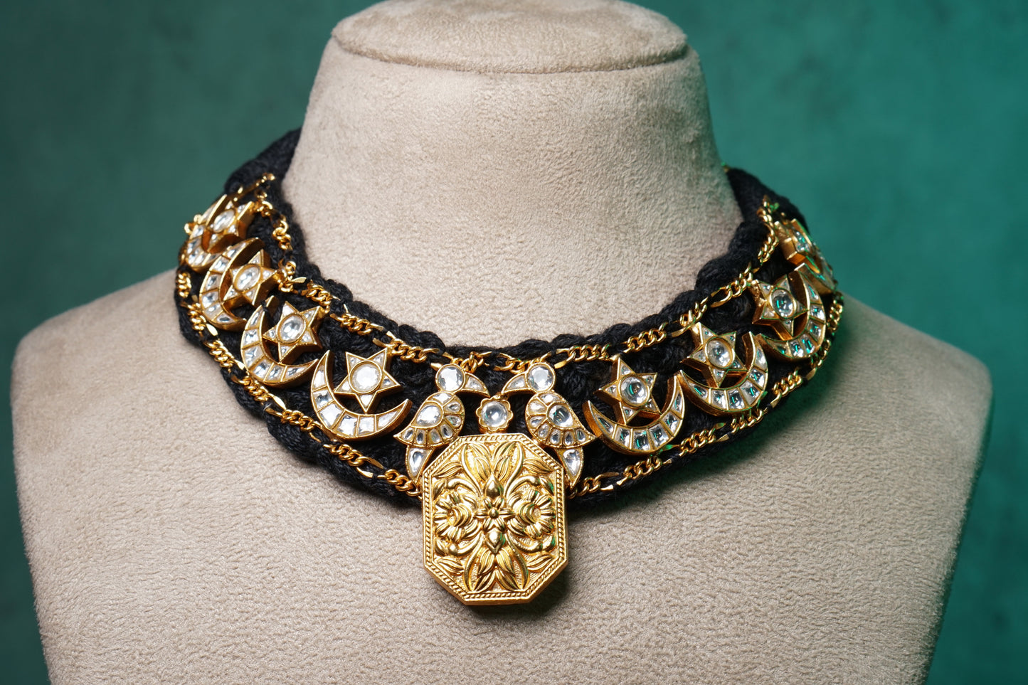 Kundan Necklace(4-8814)(R) - JEWELSTYLE