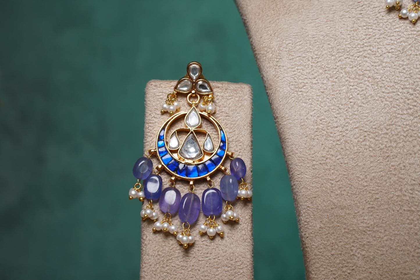 Blue Kundan Necklace Set (4-8813)(R)(Preorder) - JEWELSTYLE