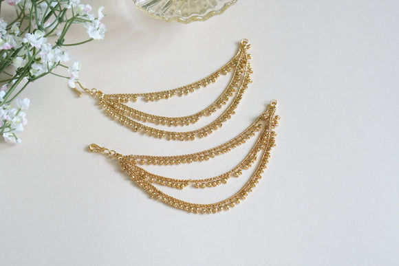 Gold beads Earchain (9-256) (AK)