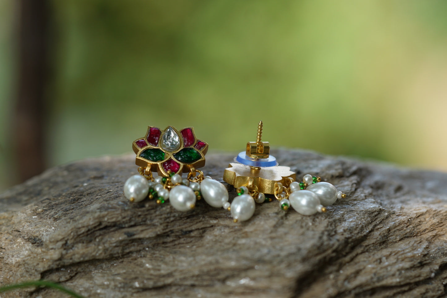 Kundan lotus Earring(1-3301)(S)