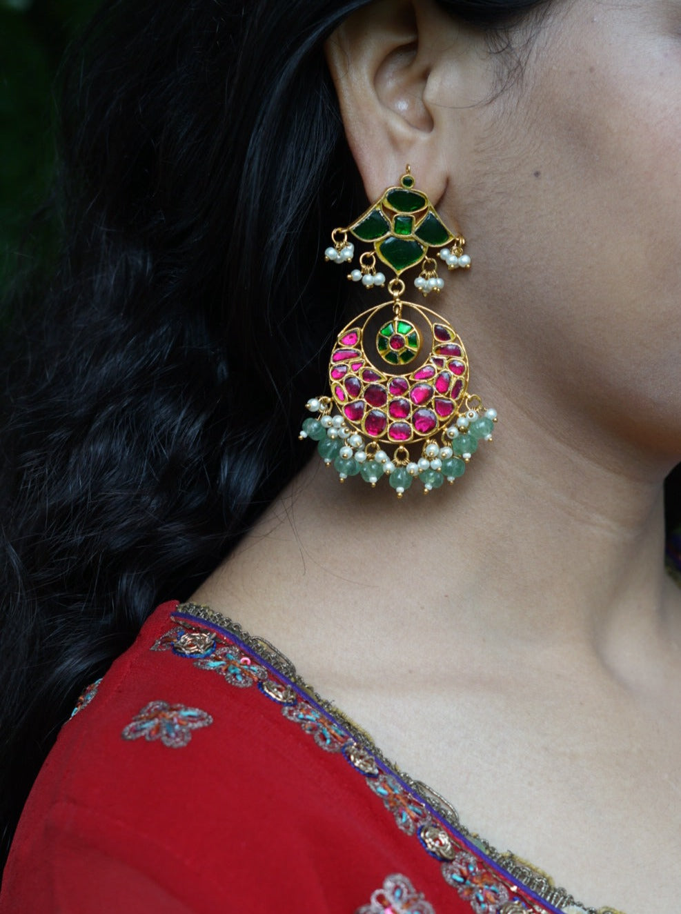 Kundan earring (1-2975)(A)(DISCOUNTED) - JEWELSTYLE