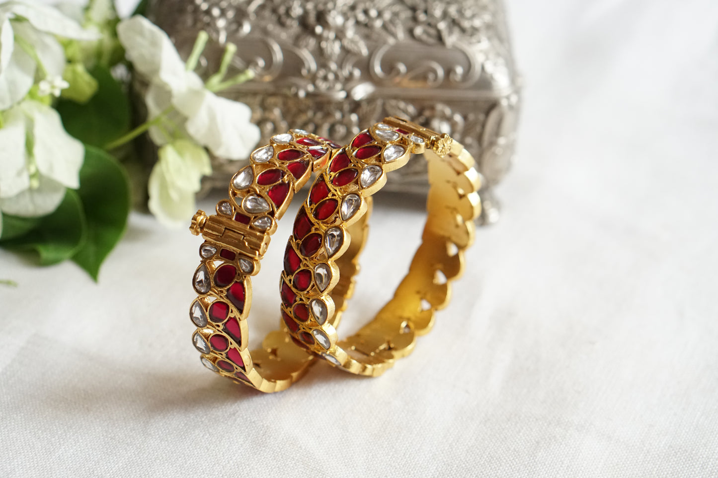 Kundan Stone Bangle (3-504)(R) Openable