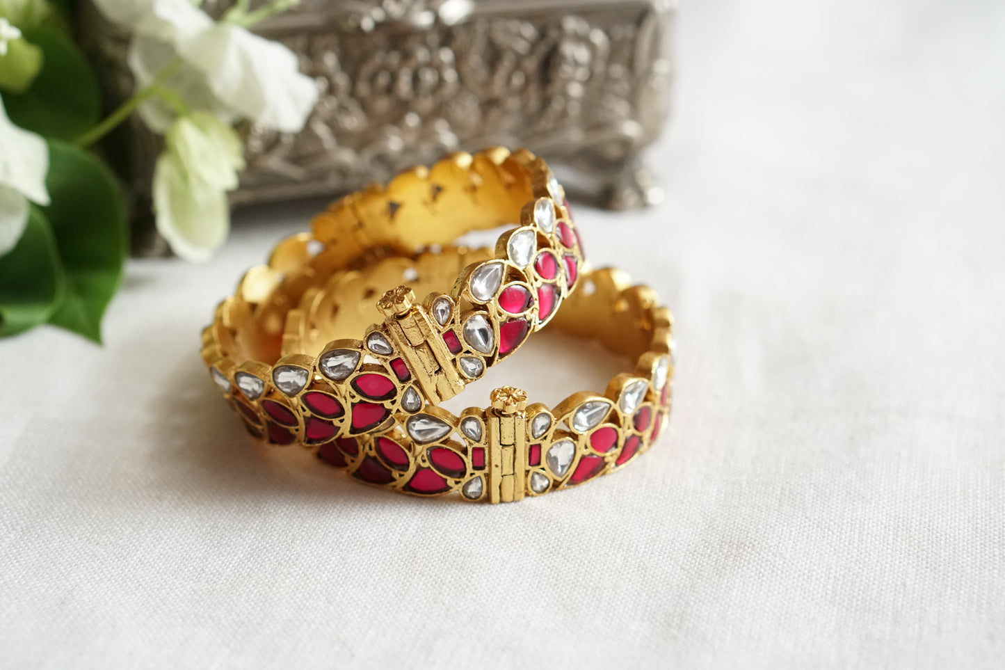 Kundan Stone Bangle (3-504)(R) Openable