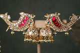 Kundan fish earcuff jhumki(1-4909)(R)