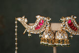 Kundan fish earcuff jhumki(1-4909)(R)