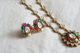 Multi Stone Polki Pendant Set (4-8431)(B)