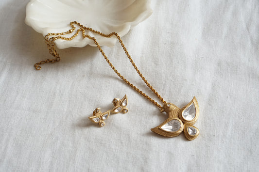 Bird Polki Pendant Set (4-8432)(B) - JEWELSTYLE