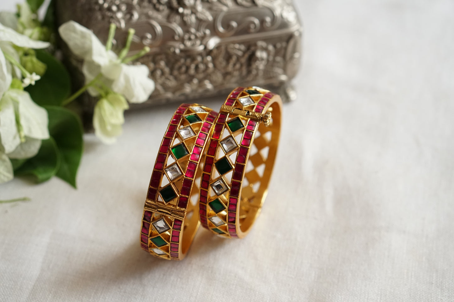 Kundan Stone Bangle (3-503)(R) Openable
