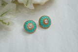Turquoise polki studs (1-4302)(B)