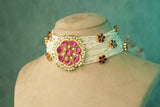 Kundan Choker Set (4-8932)(R) - JEWELSTYLE