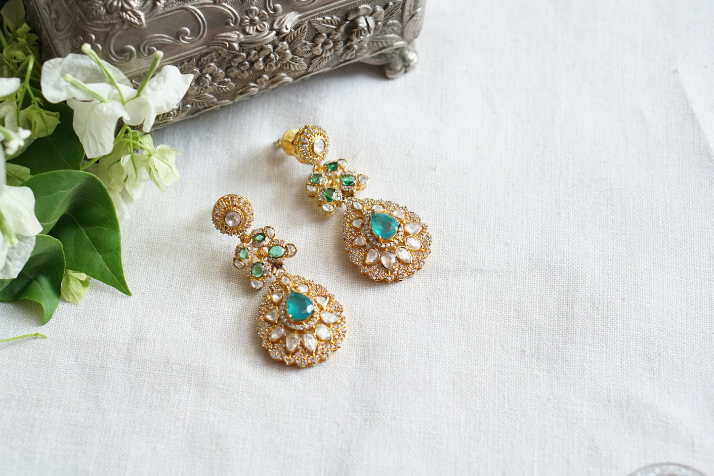 Mossainite Polki Earrings (1-5512)(R)