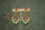 Kundan earrings (1-4925)(R) - JEWELSTYLE