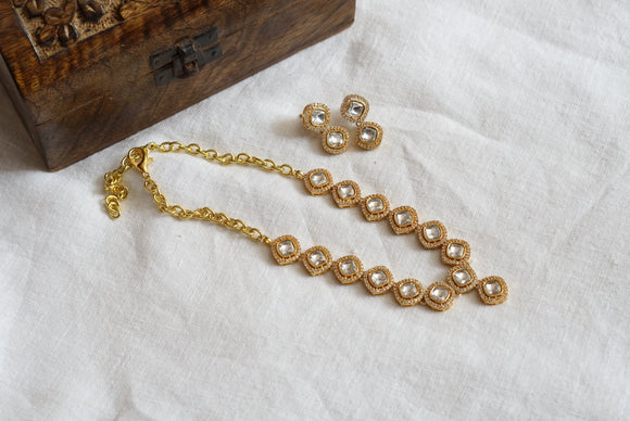 Kundan polki necklace set (4-6794)(R)