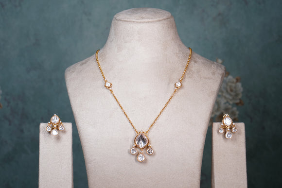 Mossainite Polki pendant Set (4-8411) (EX)