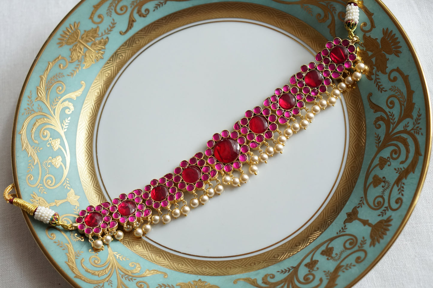 Pink Kundan choker(4-9536)(R)