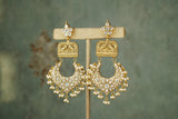 White Kundan Chandbali (1-4914)(R)