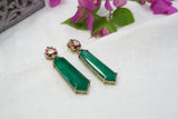 Green stone  Polki earrings(1-3817)(B)