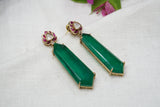 Green stone  Polki earrings(1-3817)(B)