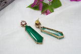 Green stone  Polki earrings(1-3817)(B)