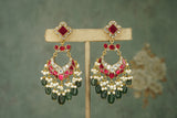 Kundan earrings (1-4924)(R) - JEWELSTYLE