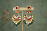 Kundan earrings (1-4924)(R) - JEWELSTYLE
