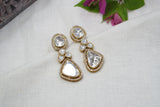 White Kundan earrings(1-3819)(B)