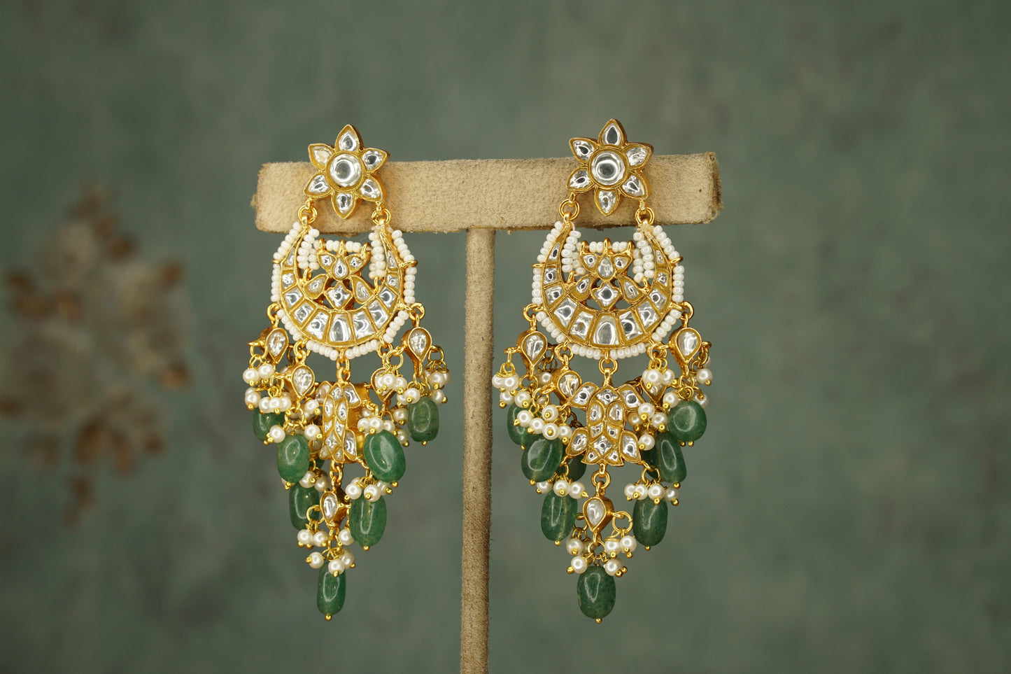 White Kundan Chandbali (1-4916)(R)