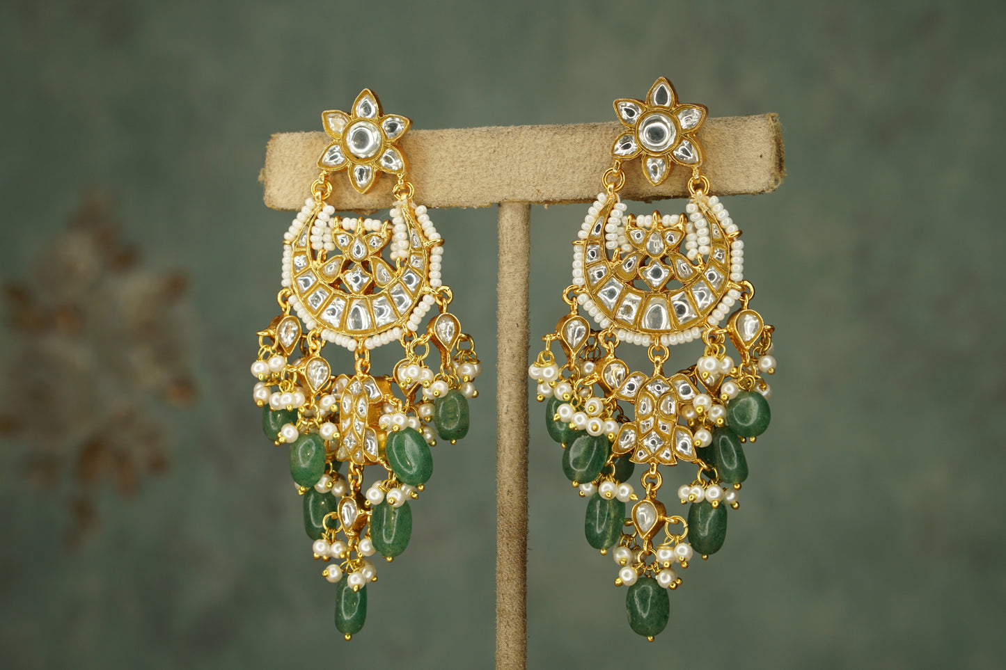 White Kundan Chandbali (1-4916)(R)