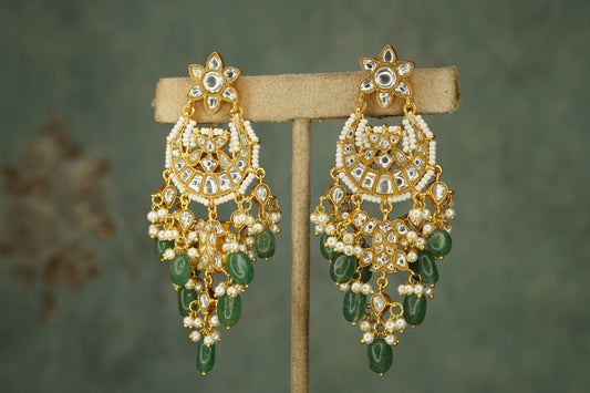 White Kundan Chandbali (1-4916)(R)