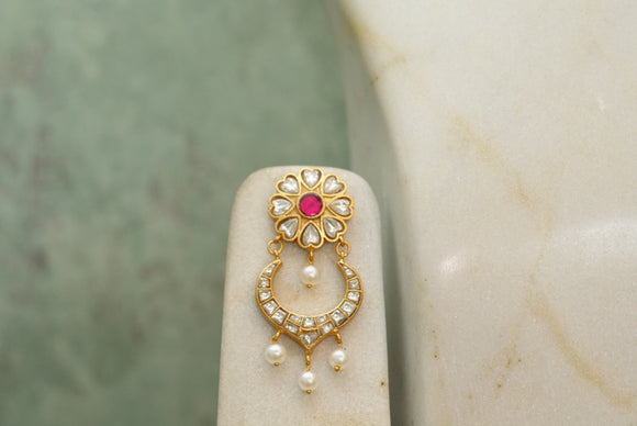 Kundan pendant necklace set (4-6784)(R)