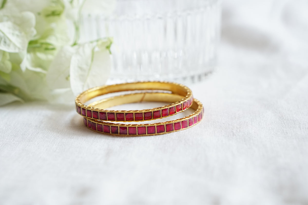 Kundan Bangles (3-508)(R)