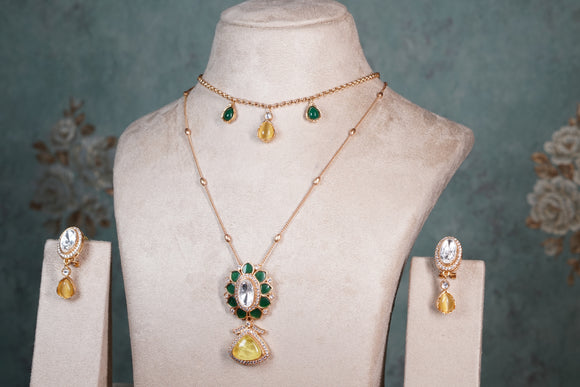 Polki pendant Set (4-8408) (EX)