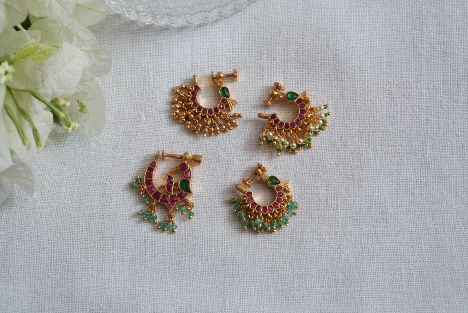 92.5 silver Kundan Nosering (2-270)(K) - JEWELSTYLE