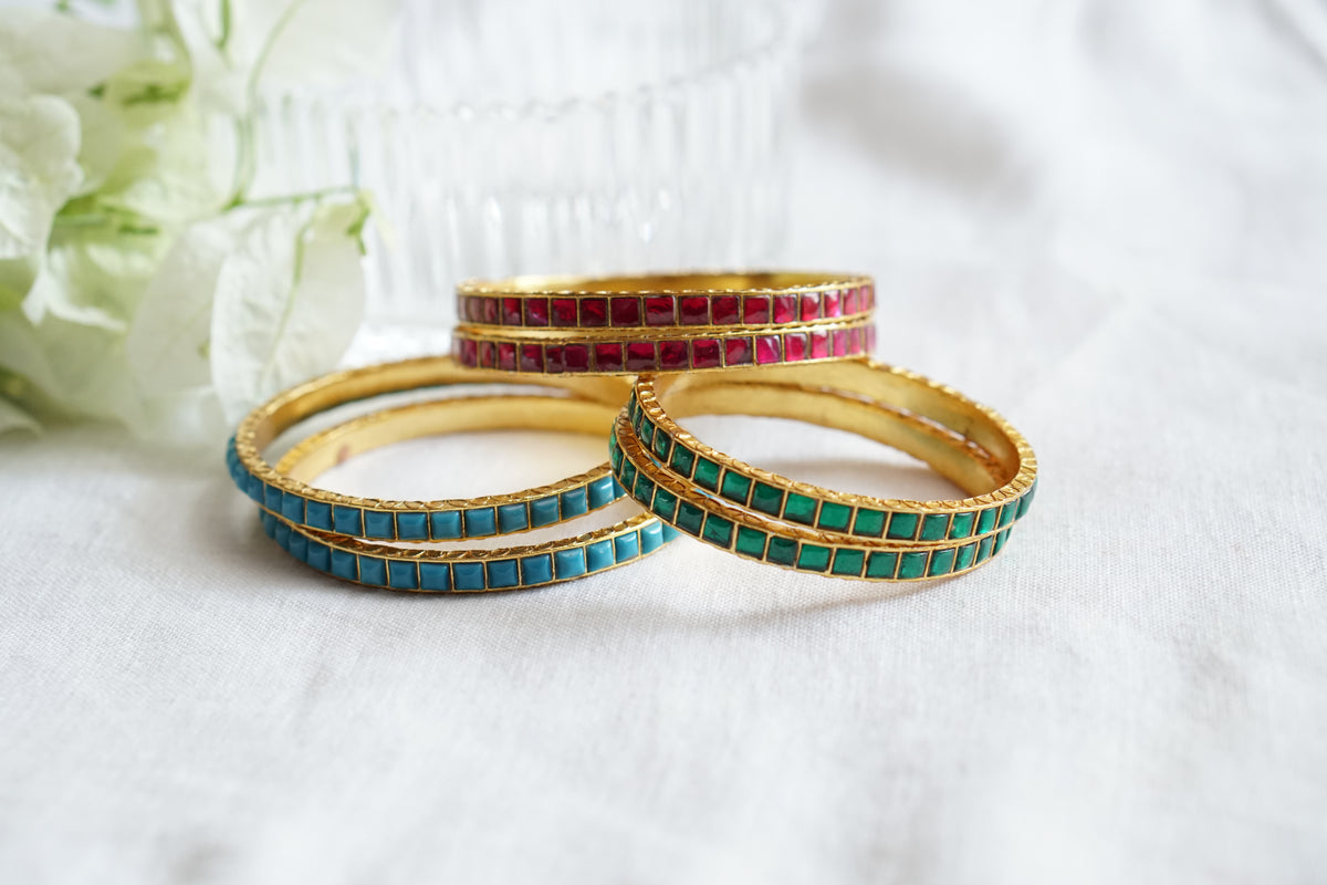 Kundan Bangles (3-508)(R)