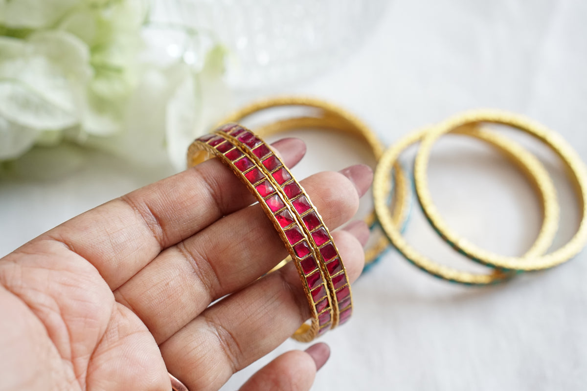 Kundan Bangles (3-508)(R)